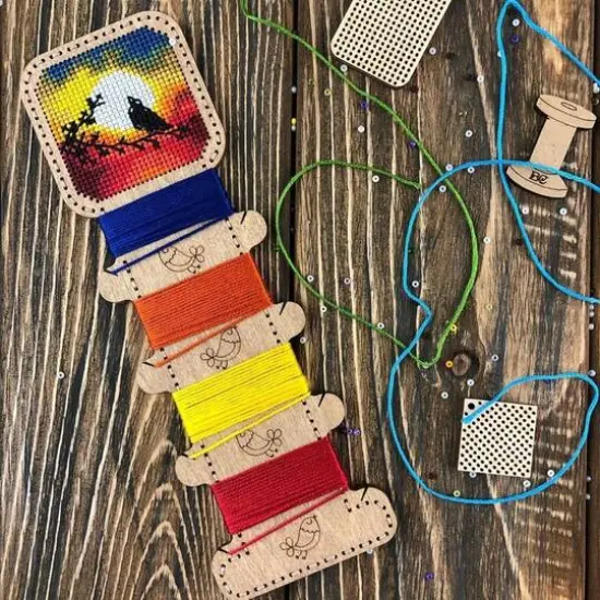 Wonderland Crafts Bird Embroidery Blank Wood Organizer {7}