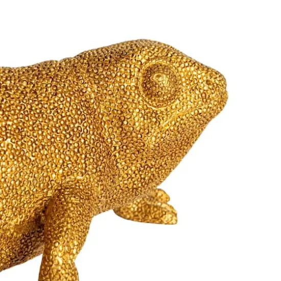 Hello Honey&reg; 7.5" Long Gold Chameleon with Glass Vase {5}