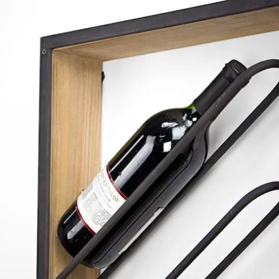 Wood & Metal Wall Mounted Wine Rack {5}