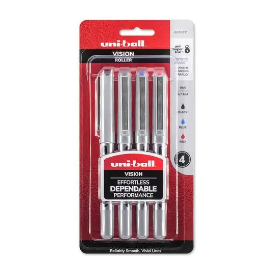 Uni-Ball&reg; Vision Rollerball 0.7mm 4 Pen Set {1}