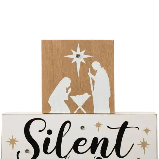 Glitzhome&reg; 12" LED Lighted Nativity Block Word Sign {8}