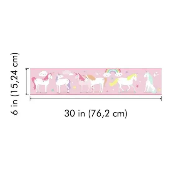 RoomMates Magical Unicorn Peel & Stick Wallpaper Border {6}