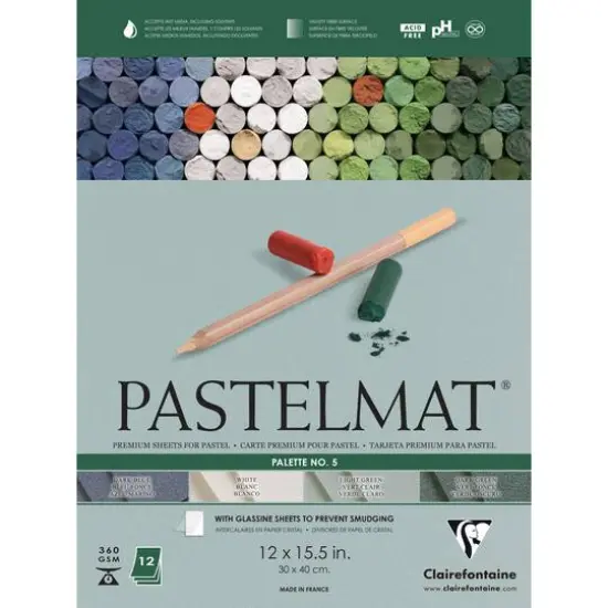 Clairefontaine Pastelmat&reg; Premium Paper Pad, 12" x 15.75" Palette 5 {1}