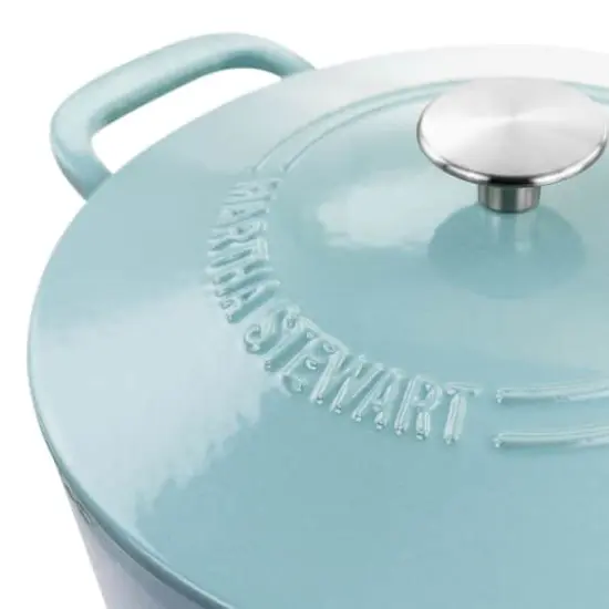 Martha Stewart 7qt. Enameled Cast Iron Dutch Oven with Lid Turquoise {4}