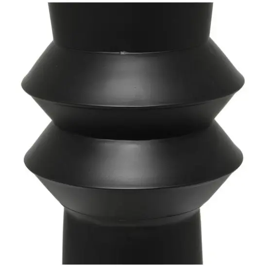 38" Black Metal Tall Art Deco Fluted Floor Vase {4}