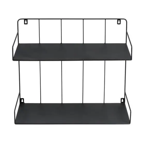 Honey Can Do 2-Tier Large Black Laundry Wall Shelf {8}