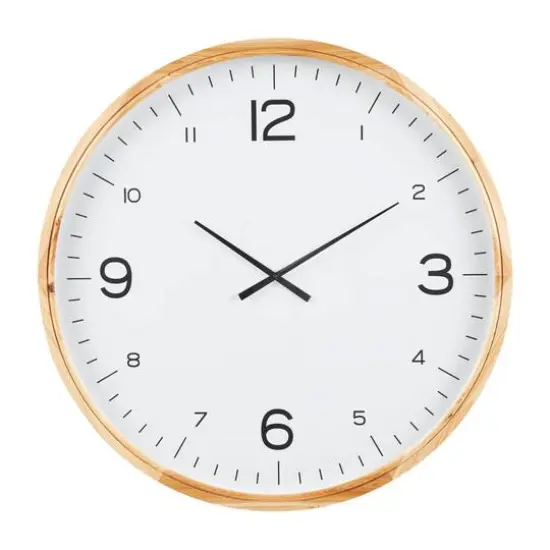 36" Light Brown Framed Wall Clock {1}