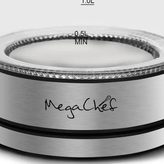 MegaChef 1.8L Cordless Glass & Stainless Steel Electric Tea Kettle with Tea Infuser {11}