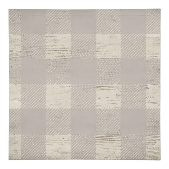 Gray Buffalo Check Cotton Twill Napkin {1}