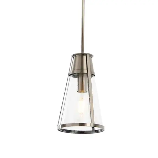 Hello Honey&reg; Robert Stevenson Lighting Jaxon Metal & Seedy Glass Ceiling Light Brushed Nickel {4}