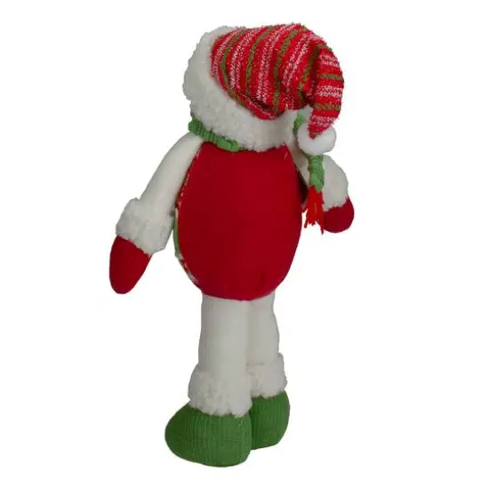 17.5" Red & Green Jolly Plush Snowman Christmas Figure {6}