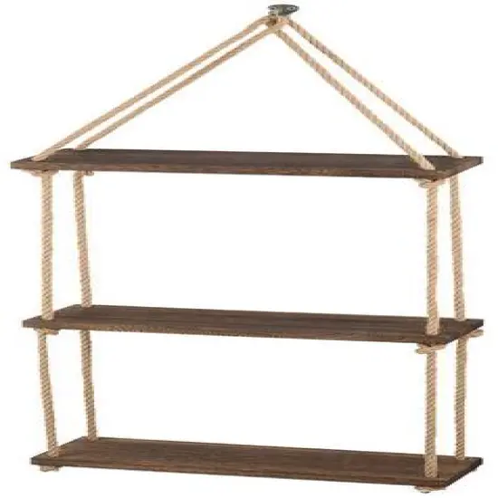 NEX&trade; Liantral 3-Tier Wood & Rope Hanging Shelves {6}