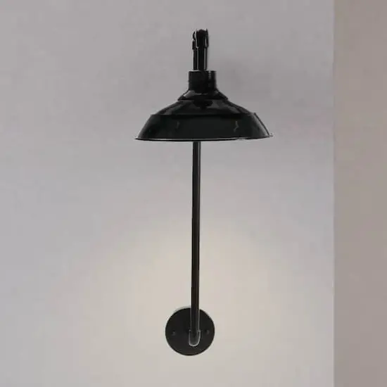 Hello Honey&reg; Metal Wall Sconce with Round Shade Black Finish {4}