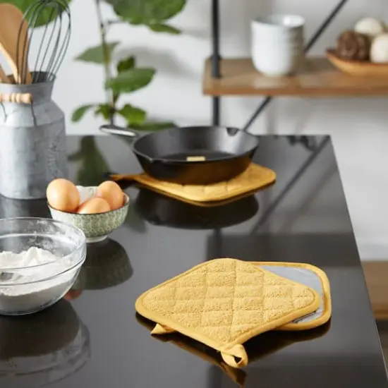 DII&reg; Terry Cloth Potholders, 3ct. Honey Gold {6}