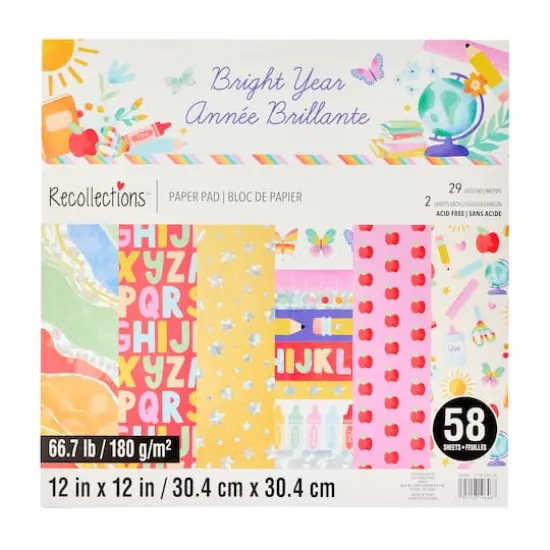 12" x 12" Bright Year Paper Pad by Recollections&trade;, 58 Sheets {6}