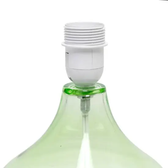 Simple Designs Green & White Glass Raindrop Table Lamp {7}