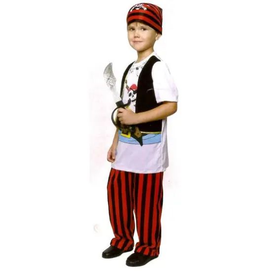 Medium White & Red Pirate Boy's Costume {3}