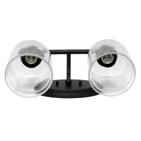 Lalia Home Studio Loft Black 2 Light Metal & Glass Vanity {6}