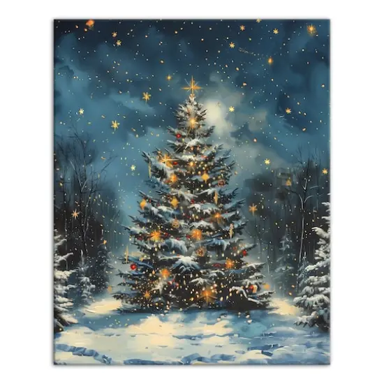 Decorated Forest Tree 16" x 20" Canvas Wall Art {1}
