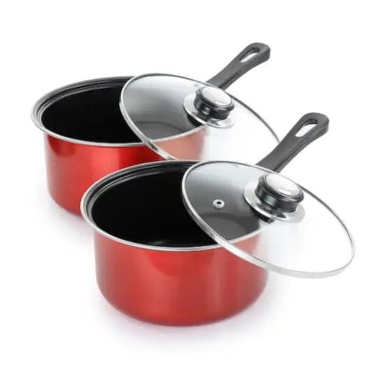 Gibson Everyday&reg; Cardinal 7-Piece Red Nonstick Steel Cookware Set {3}