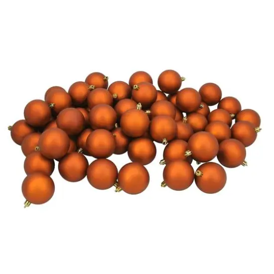60ct. 2.5" Burnt Orange Shatterproof Matte Christmas Ball Ornaments {3}