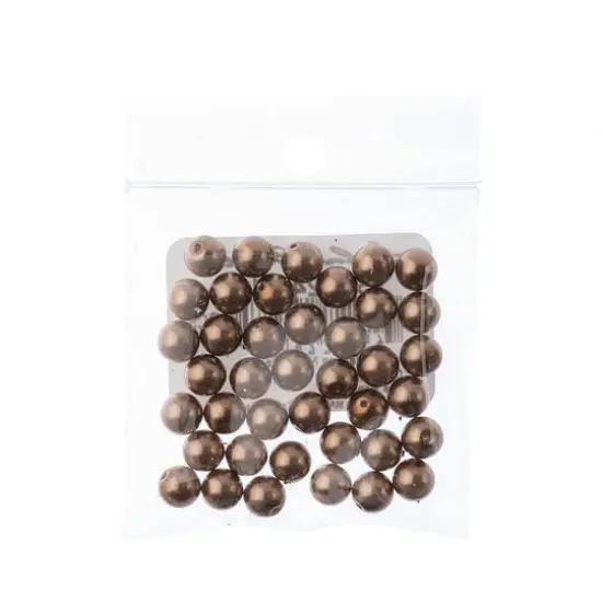 Preciosa Maxima 6mm Glass Nacre Pearls, 40ct. Bronze {3}