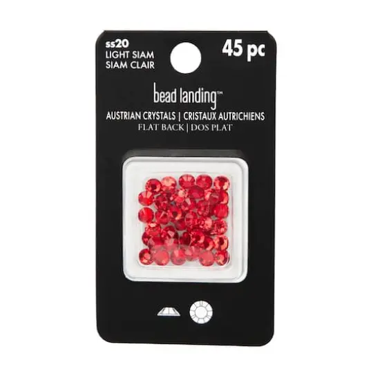 SS20 Round Flatback Austrian Crystals by Bead Landing&trade;, 45ct. Light Siam {5}