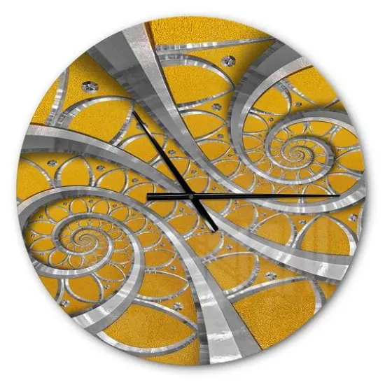 Designart 'Time Spiral In Antique Style Modern Wall Clock {1}