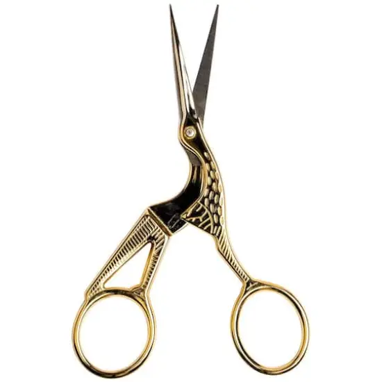 SINGER&reg; 4.5" Gold Forged Stork Embroidery Scissors {4}