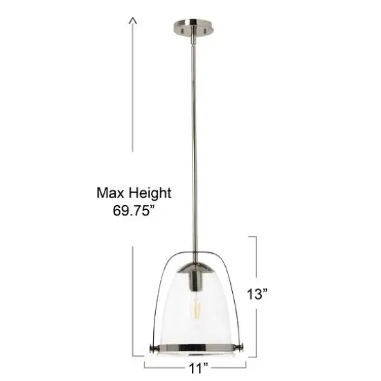 Hello Honey&reg; 5.7ft. Metal & Glass Ceiling Light Polished Nickel {6}
