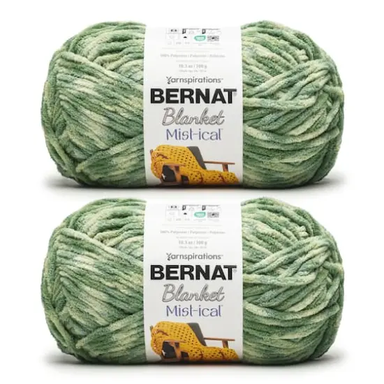 2 Pack Bernat&reg; Blanket Mist-ical&trade; Yarn Fresh Green {1}