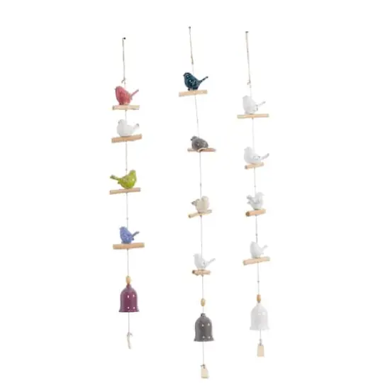 White Stoneware Coastal Windchime Set {3}