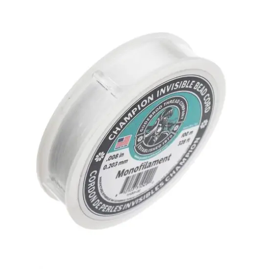 Gudebrod 0.008" x 328ft. Monofilament Champion Invisible Bead Cord {3}