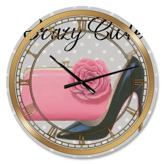 Designart 'Glam Fashion High Heels I Glam Wall Clock {1}