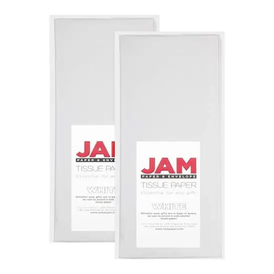 JAM Paper 20" x 26" Tissue Paper, 2 Packs of 10 Sheets White {1}