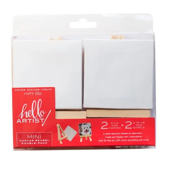 Hello, Artist! Mini Canvas With Easel Party Pack, 4ct. {4}