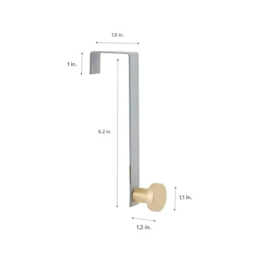 Elle D&eacute;cor Gray 3 Pack Single Over the Door Hooks {3}