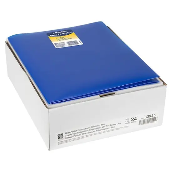 C-Line&reg; Blue 3-Pocket Poly Portfolios, 24ct. {3}