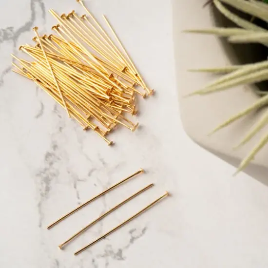 1" 18K Gold-Plated Head Pins by Bead Landing&trade; {4}