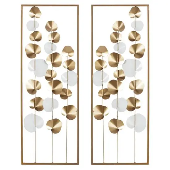 Gold & White Floral Wall Art Set, 2ct. {1}