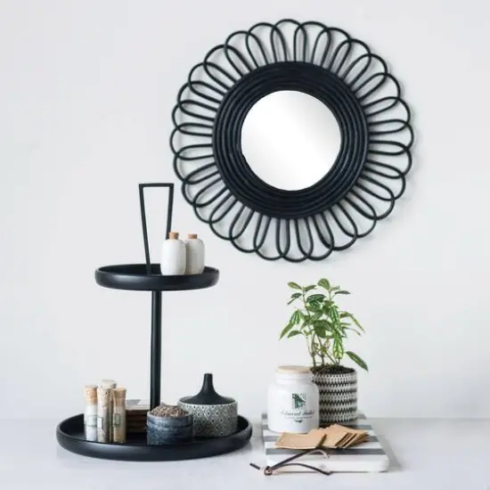 Hello Honey&reg; Black & White Striped Marble Board with Leather Tie {6}