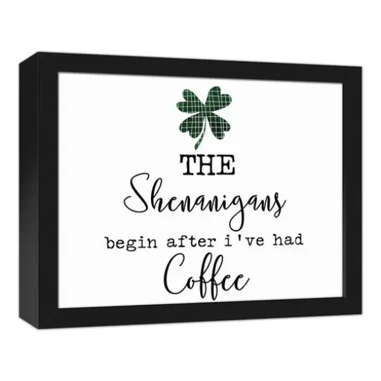 Shenanigans After Coffee 15.73" x 12.73" Black Framed Canvas {3}