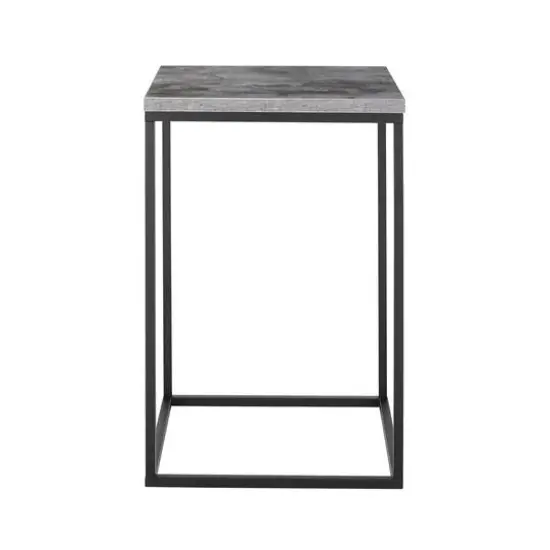 Walker Edison Modern Square Side Table Dark Concrete {4}