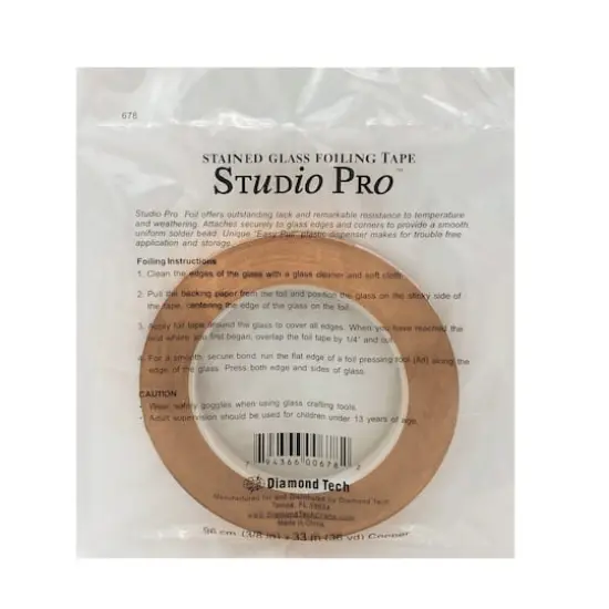 Studio Pro&trade; 3/8" Copper Stained Glass Foiling Tape Roll {5}