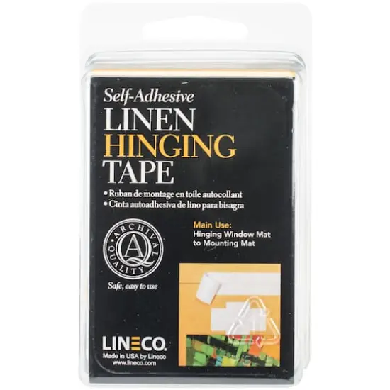 Lineco White Self-Adhesive Linen Hinging Tape, 1.25" x 12ft. {1}