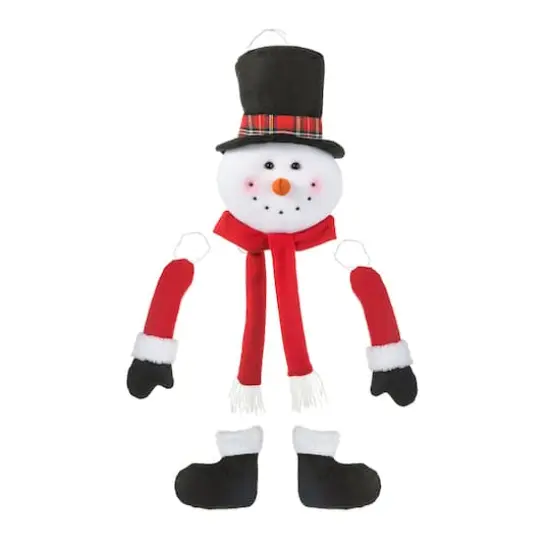 Glitzhome&reg; 13" Jumbo Christmas Fabric Snowman Ornament Set {6}
