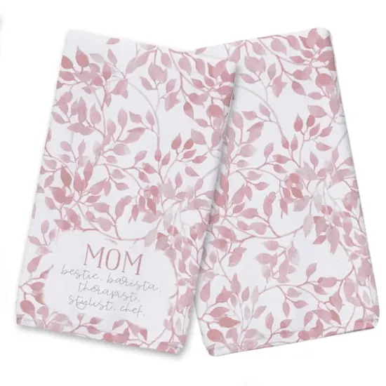 Mom Bestie Barista Floral Tea Towel Set {1}