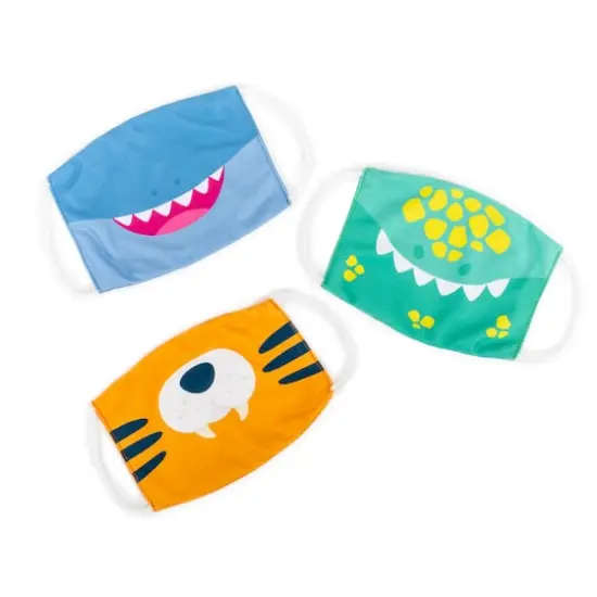 Educational Insights Dino Tiger Shark Kids Face Masks, 3ct. {1}