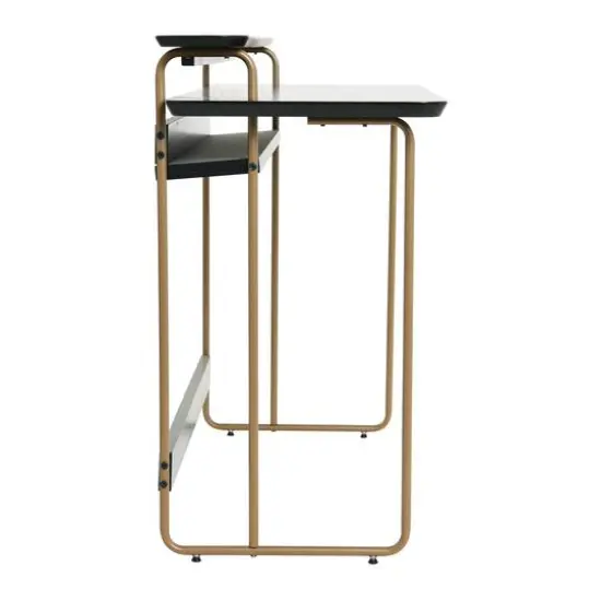 Hello Honey® Pacifica Mid-Century Modern Computer Desk Gold/Black {12}