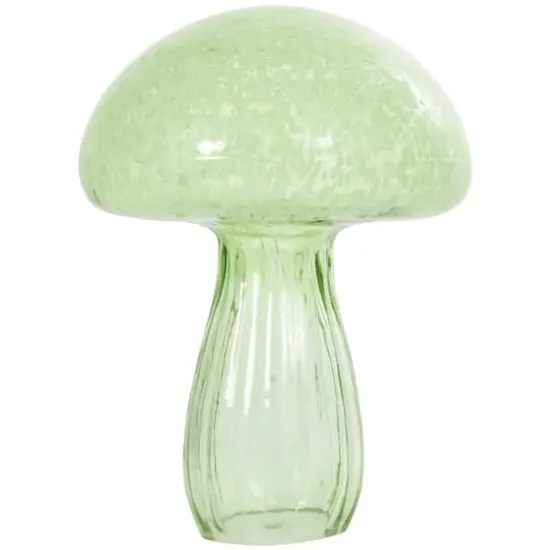 Green Textured Glass Mushroom Sculpture Set {5}